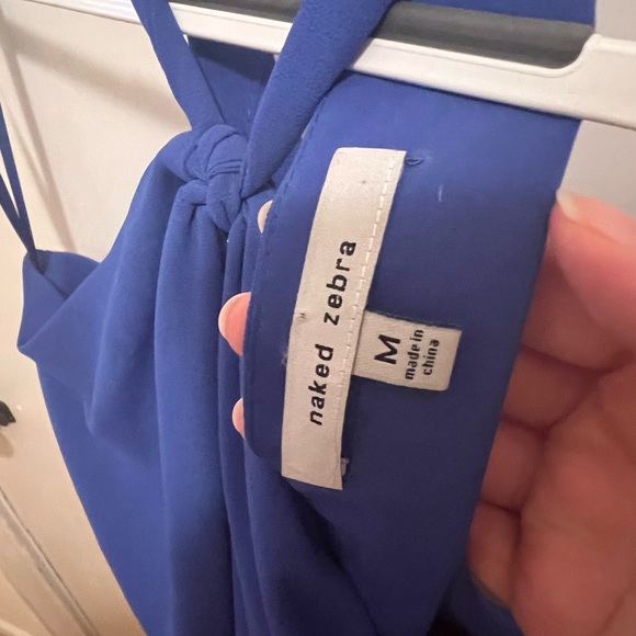 Blue Short Halter Dress - Picture 2 of 4